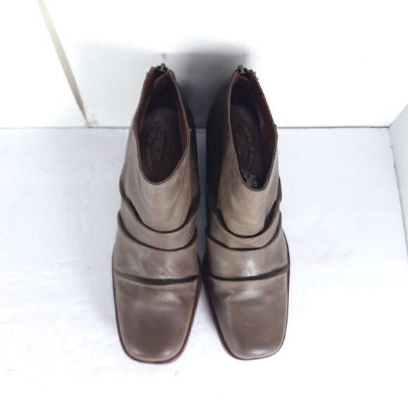 Kork Ease Women's Kissel US8M Brown Leather Back Zip Square Toe Ankle Boots - Picture 4 of 15